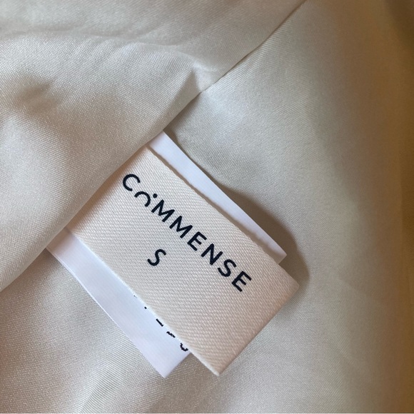 COMMENSE Ecru Cream Black Stripe Midi Maxi V Neck Dress NWT - Picture 3 of 7